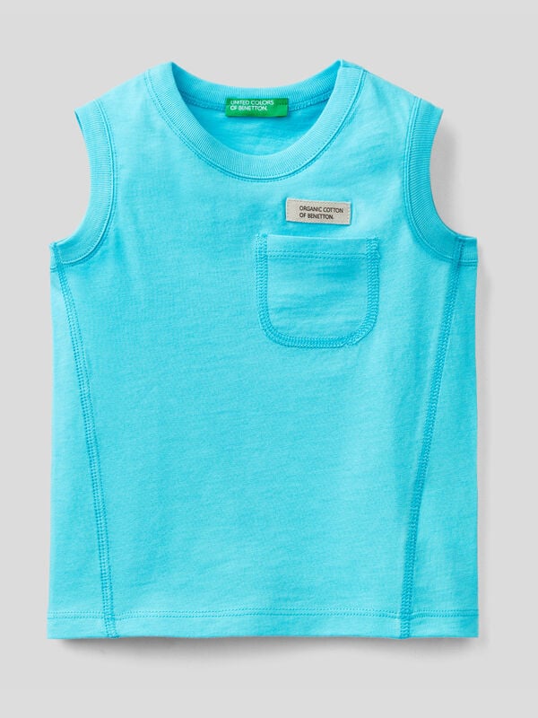 Tank top in organic cotton with pocket Junior Boy