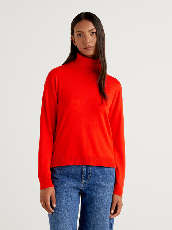 Turtleneck in cotton and Modal® Women