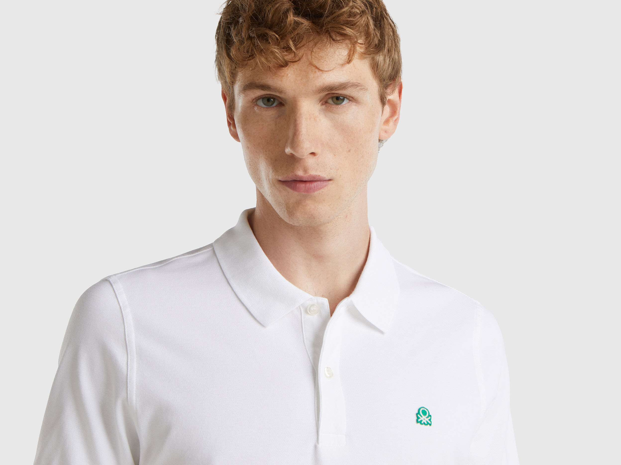 Polo blanco slim fit Blanco Benetton