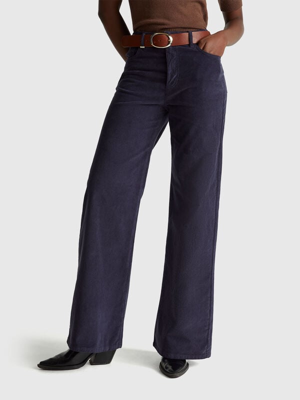 Pantalones de terciopelo de corte ancho Pantalones de terciopelo de corte ancho Mujer