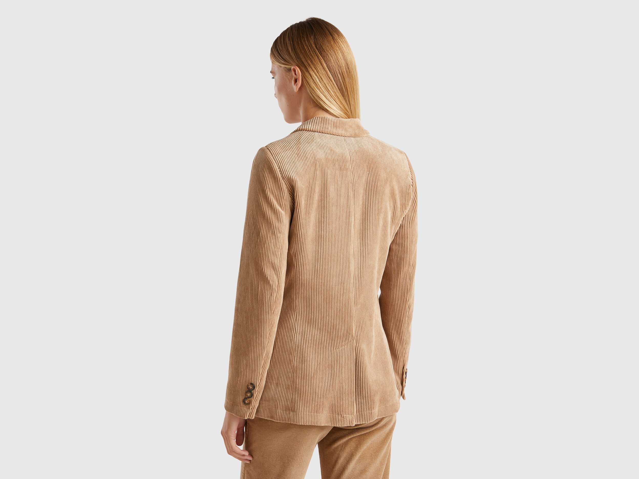 Corduroy blazer Camel Benetton