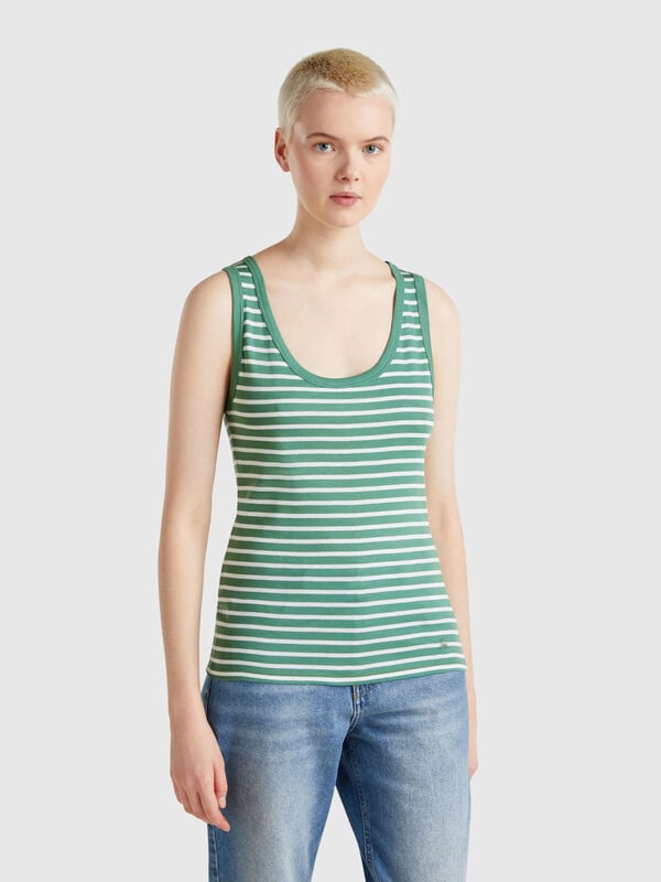 Striped tank top in 100% cotton Women