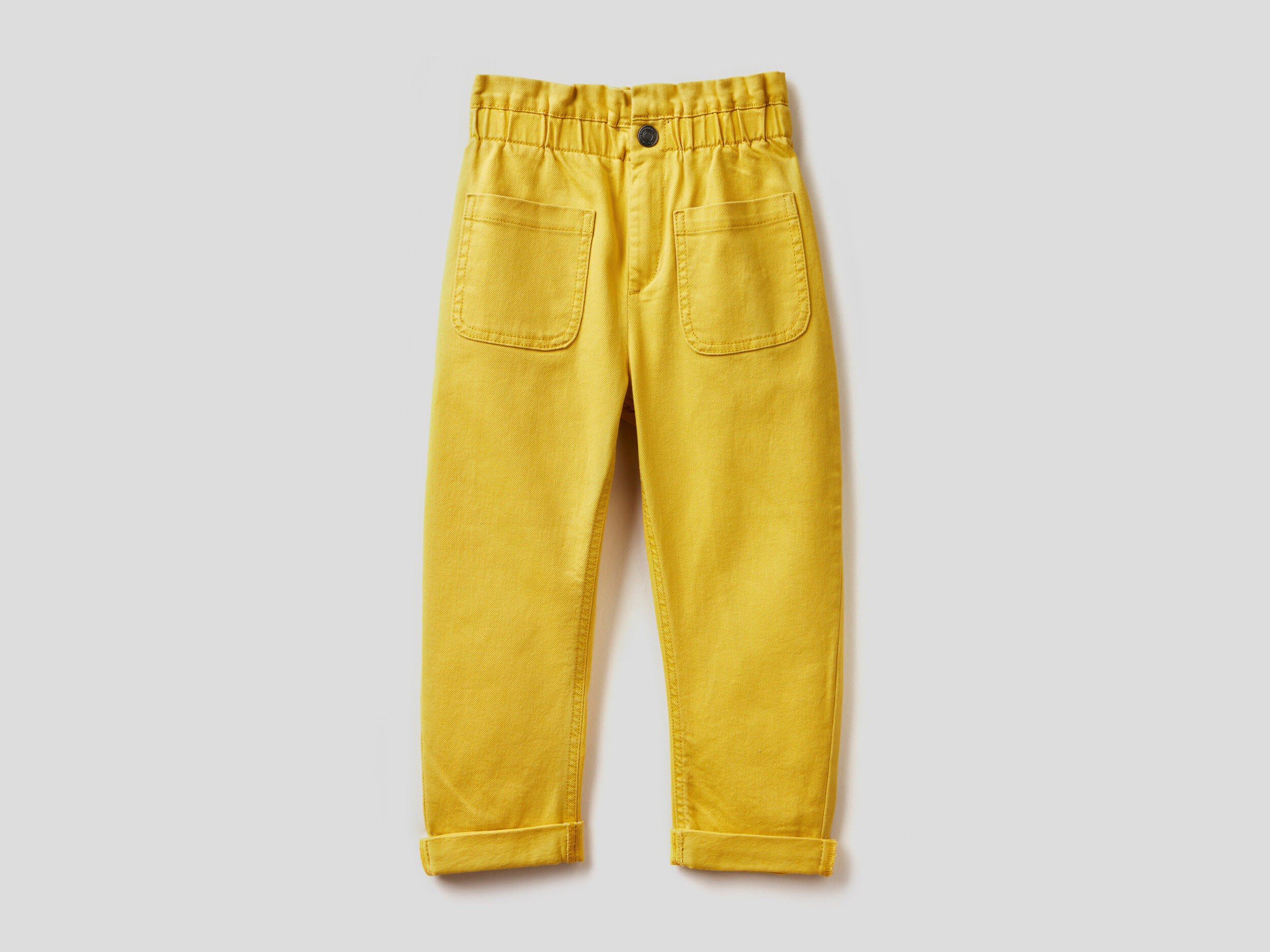 Corduroy Paperbag Trousers for Girls - mustard, Girls