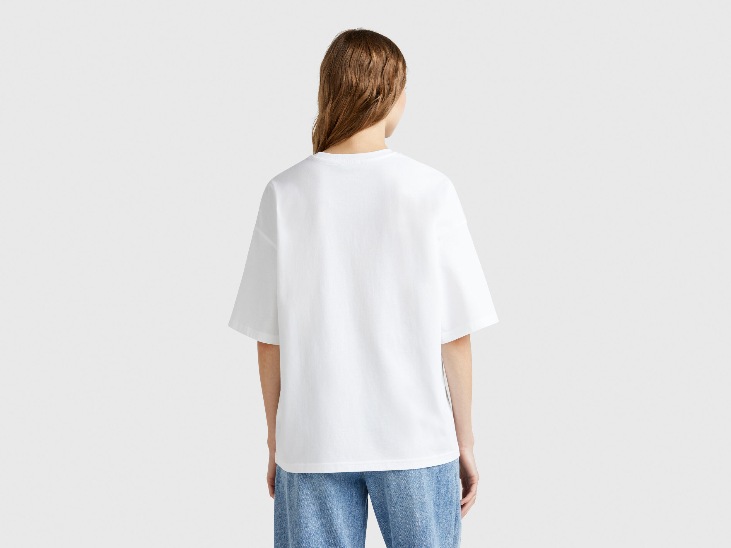 100% cotton t-shirt with ice cream print - White | Benetton