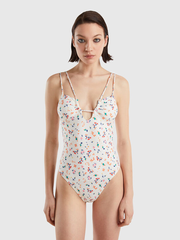 Thin Straps Girls Bathing Suits 2 Piece Swimsuit Kids Flower Print