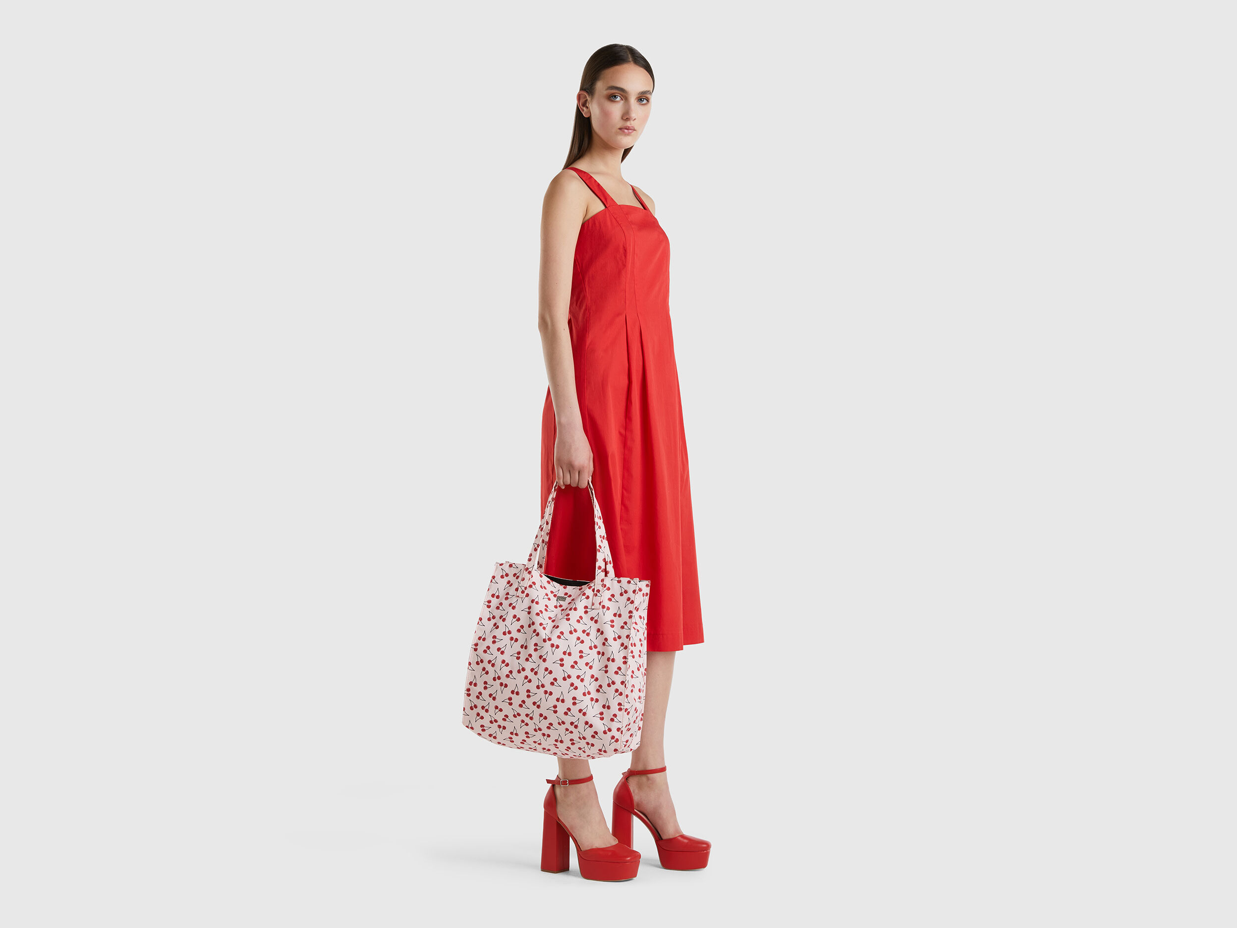 Pink cherry shopping bag Pink Benetton
