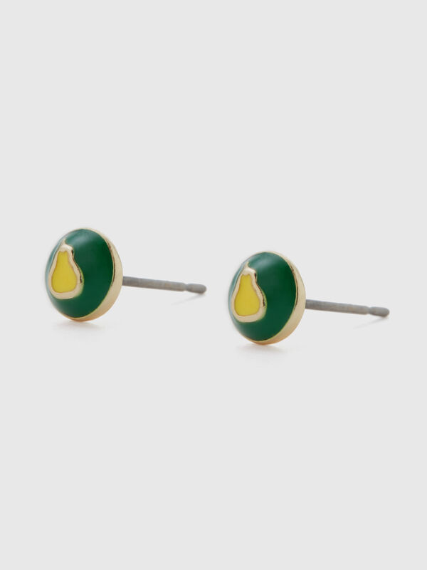 Pear green stud earrings Women