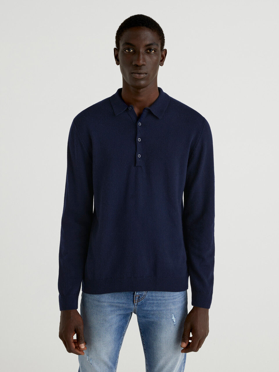 Polo long sleeve blue clearance