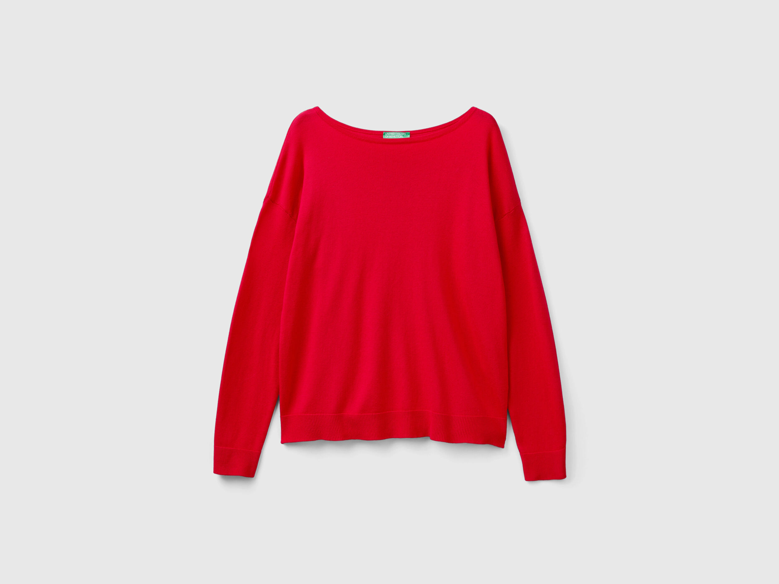 Boat neck sweater - Red | Benetton