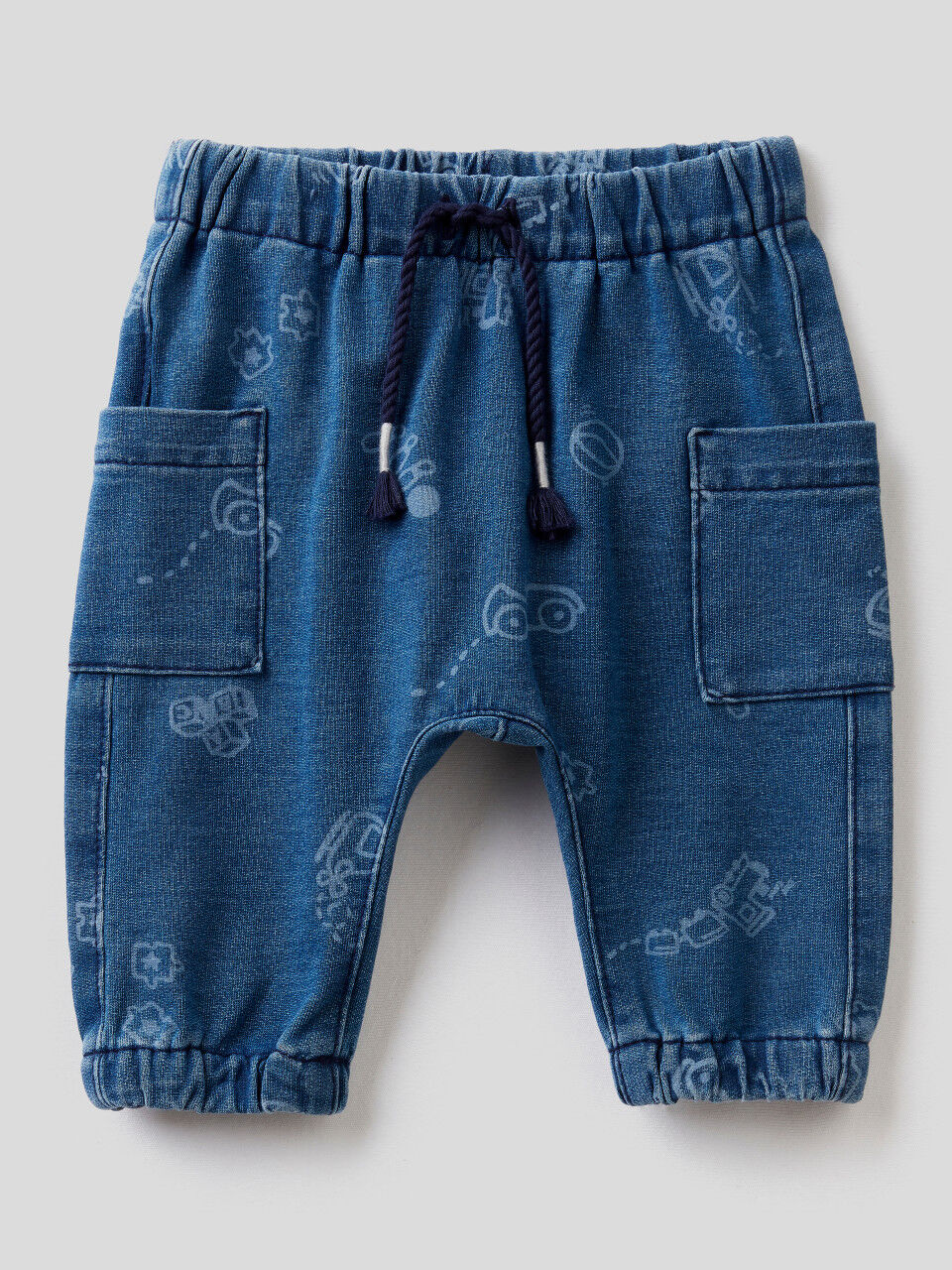 Short En Molleton Effet Denim United Colors of Benetton Fille Vêtements Pantalons & Jeans Pantalons courts Shorts en jean 