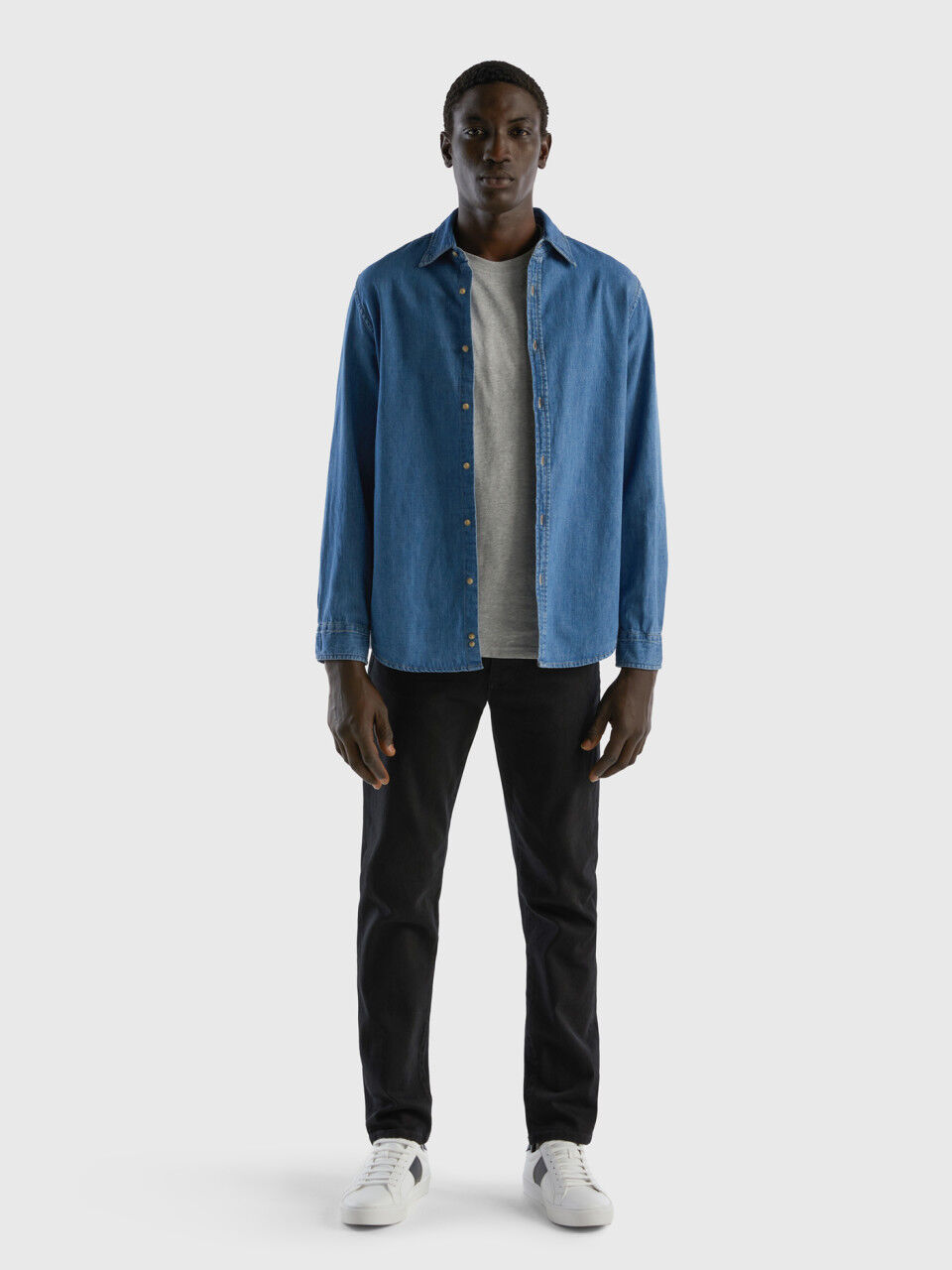 Benetton cheap denim shirt