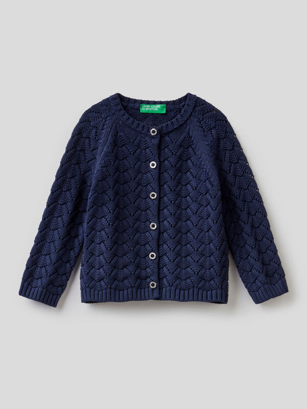 Knit cardigan in pure cotton Junior Girl