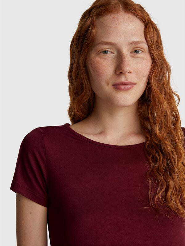 Camisa de manga corta con encaje Mujer