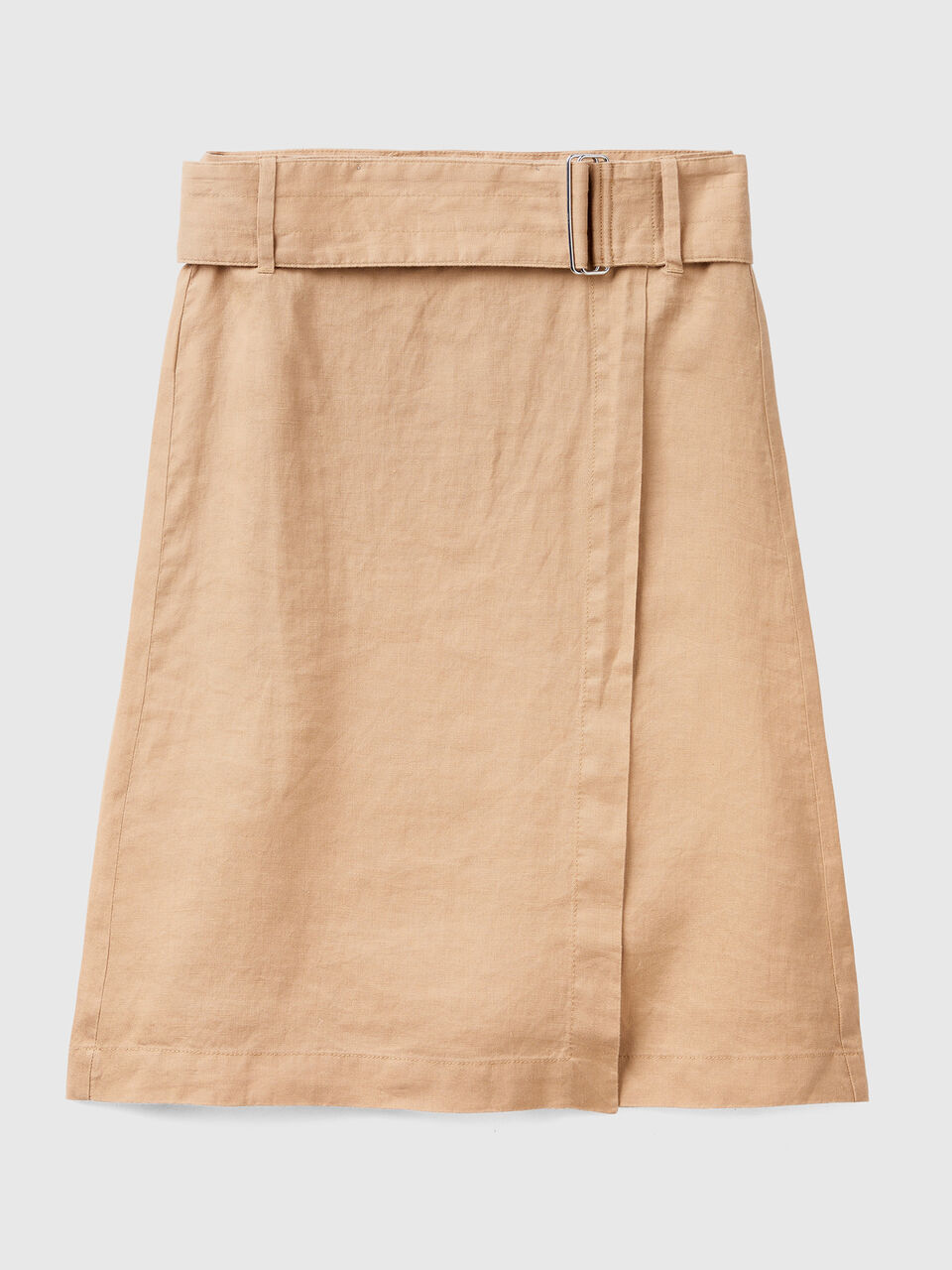 Wrap skirt in pure linen - Camel