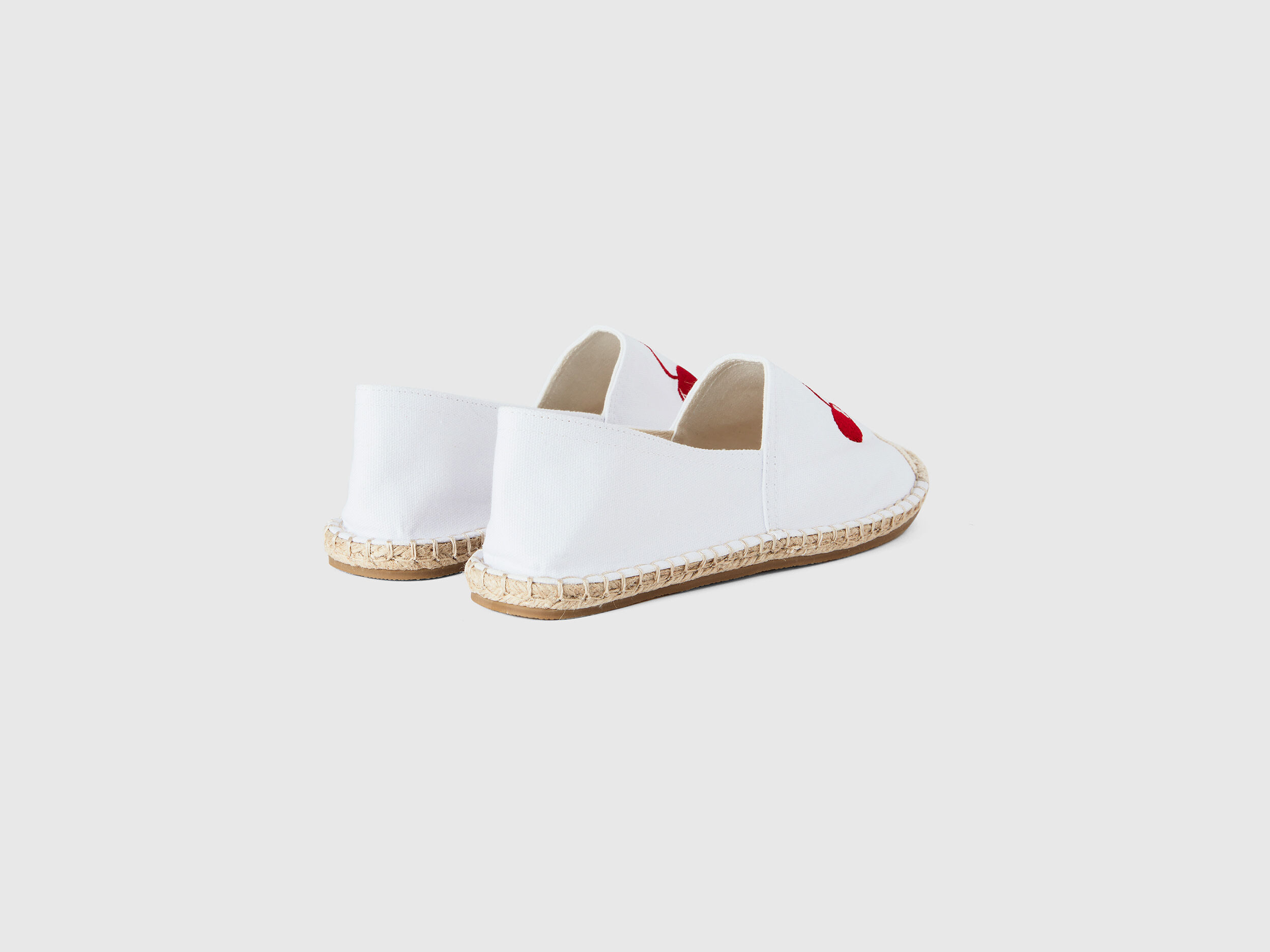 White espadrilles with cherry pattern White Benetton