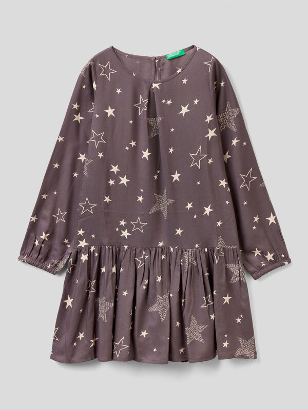 Patterned dress in sustainable viscose Junior Girl