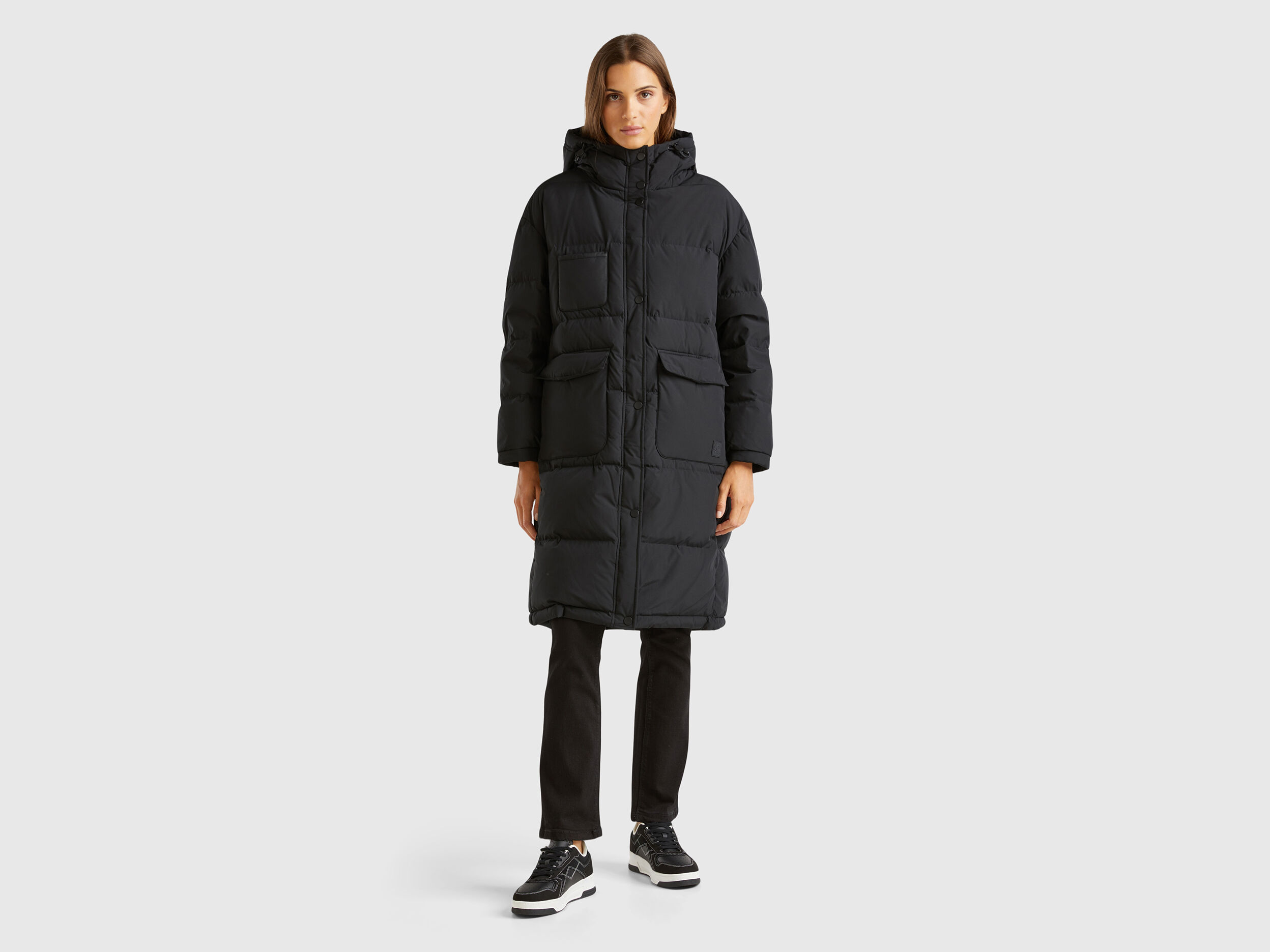 Plumifero Negros Mujer Nueva Coleccion Benetton
