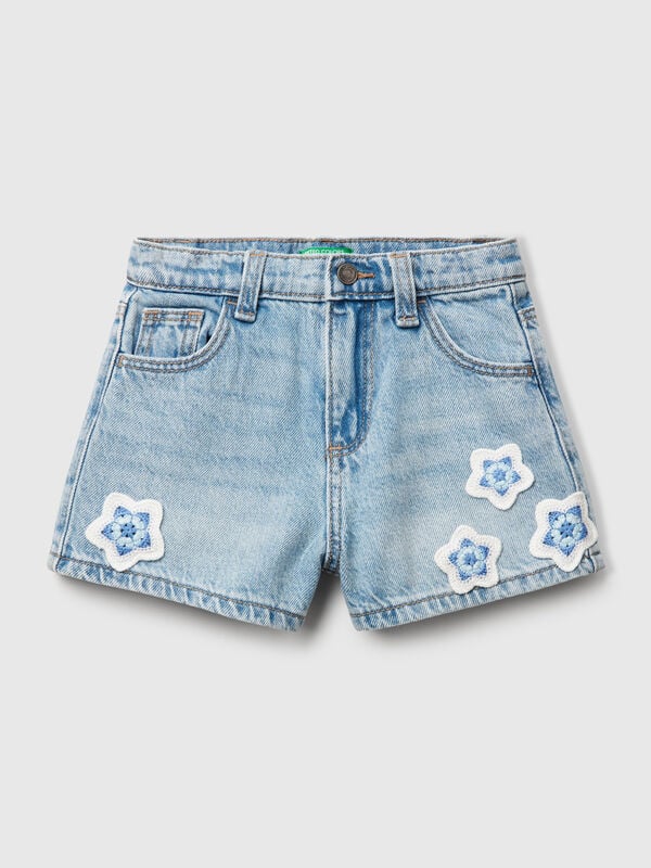 Shorts con flores de macramé Niña