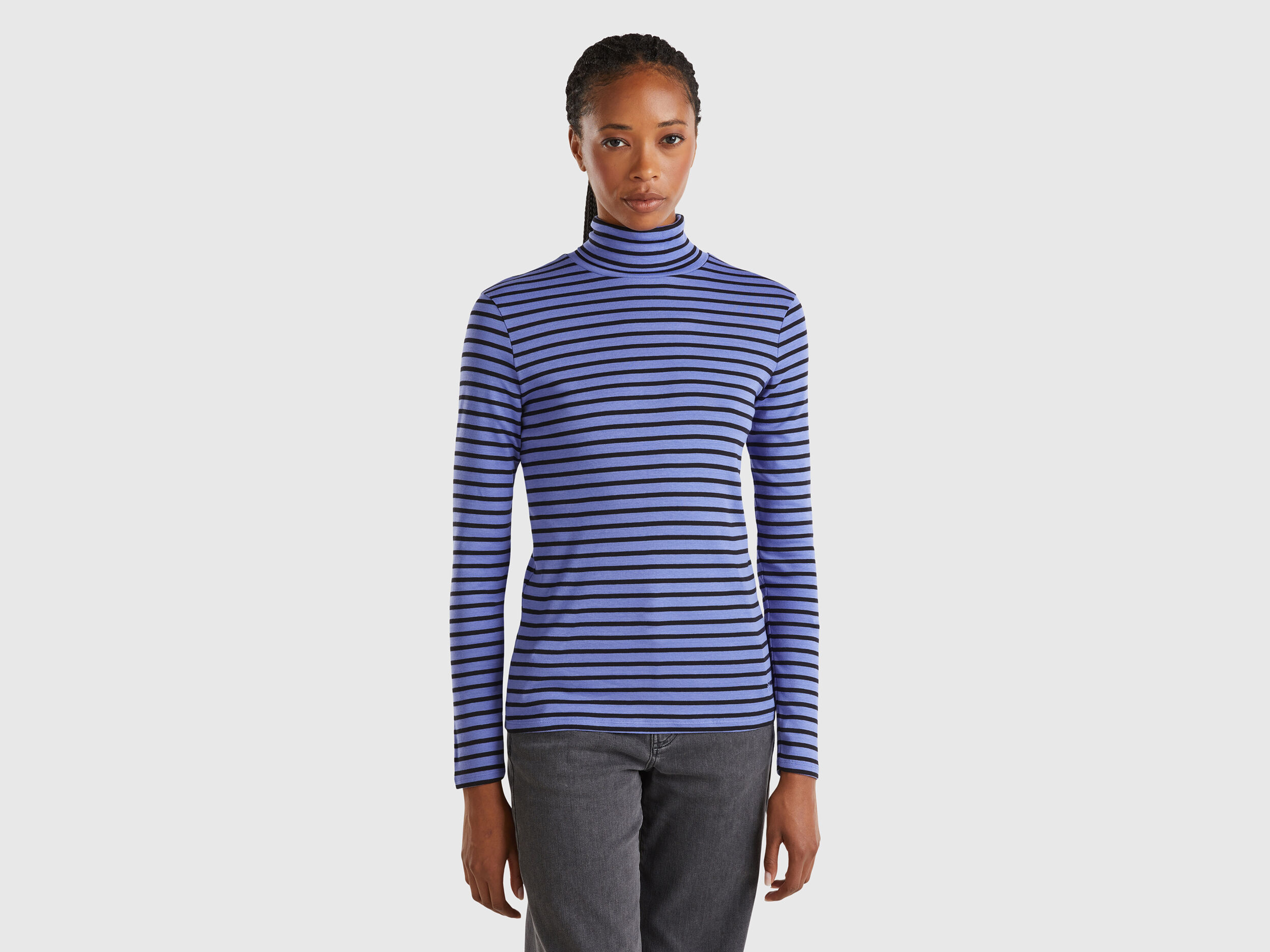 Striped turtleneck t shirt discount