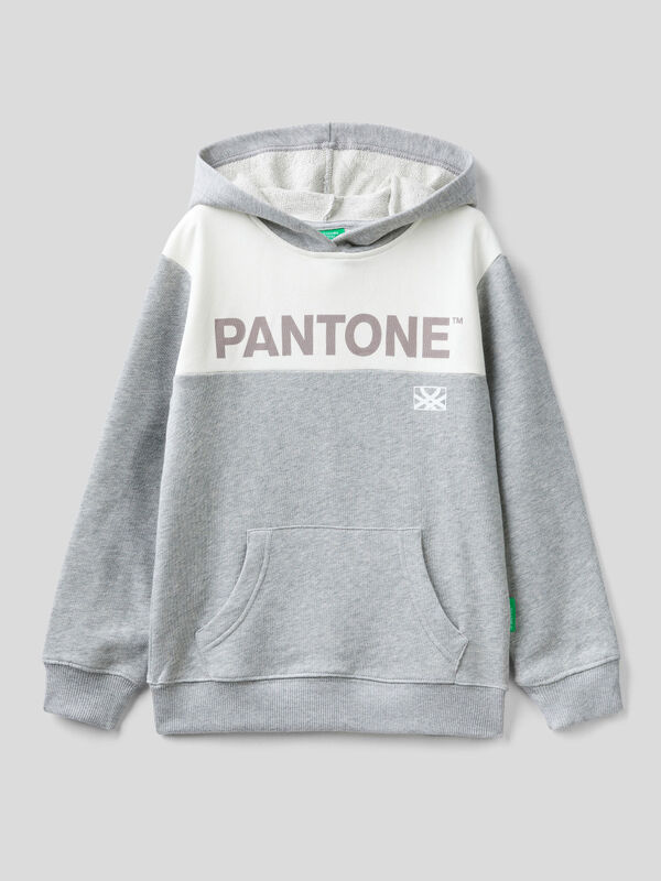Sudadera gris con capucha BenettonxPantone™ Niño