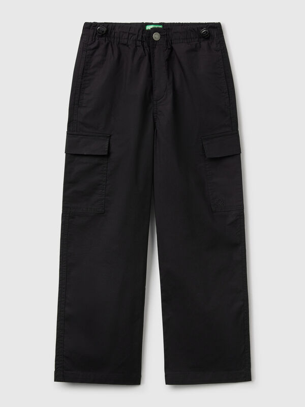 Pantalón paracaídas de algodón elástico Niño