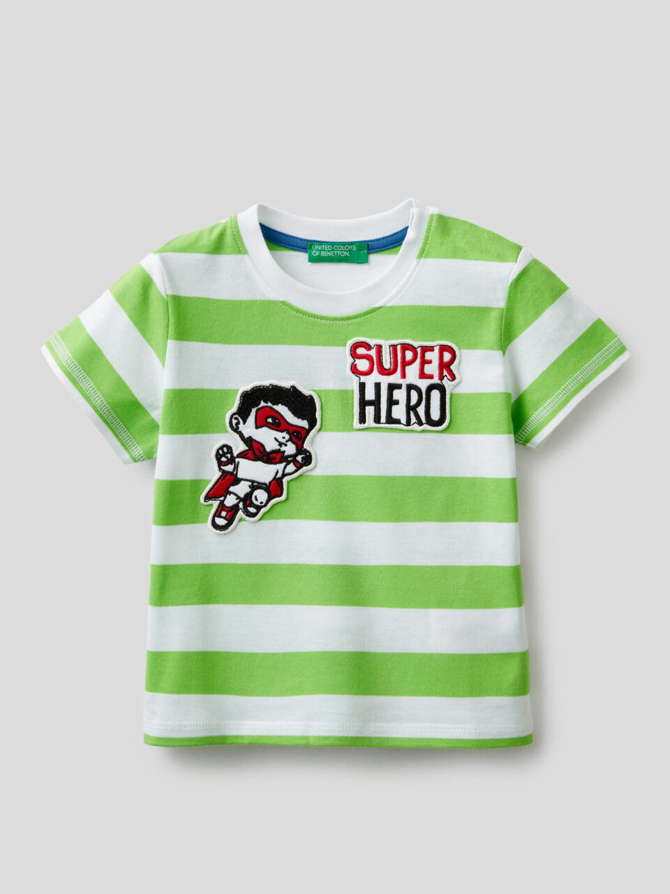 Striped t-shirt with patch image number 1