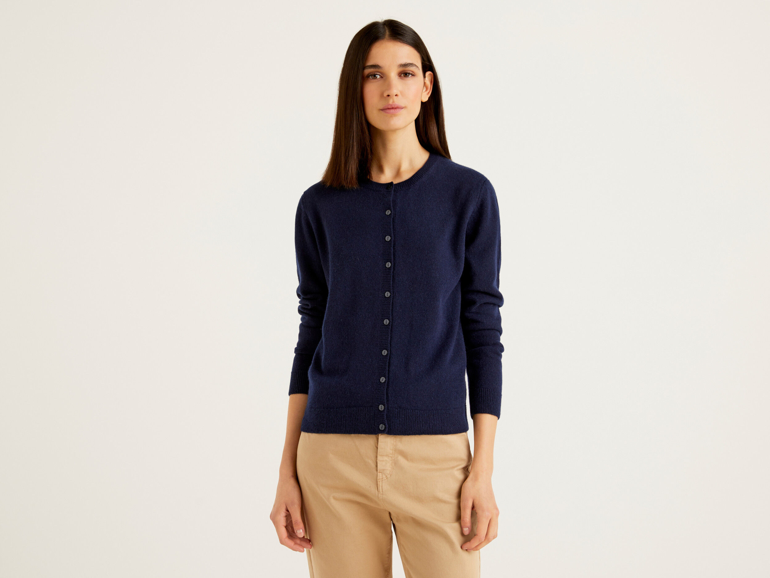 Pure cashmere cardigan Dark Blue Benetton