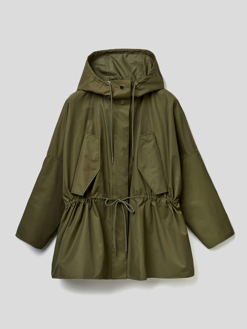 Jacket with hood and drawstring image number 1