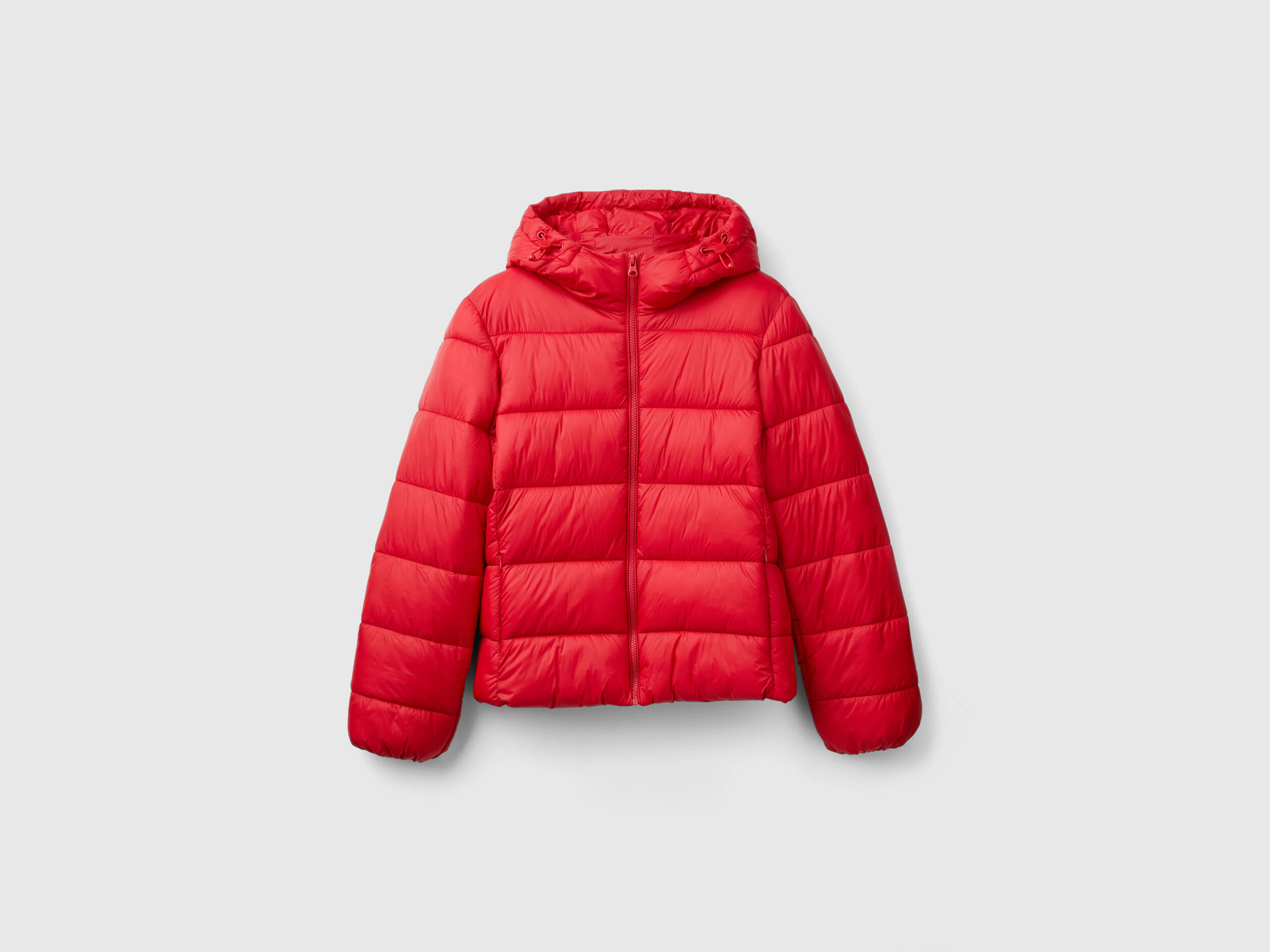 Padded puffer jacket with recycled wadding - Red | Benetton