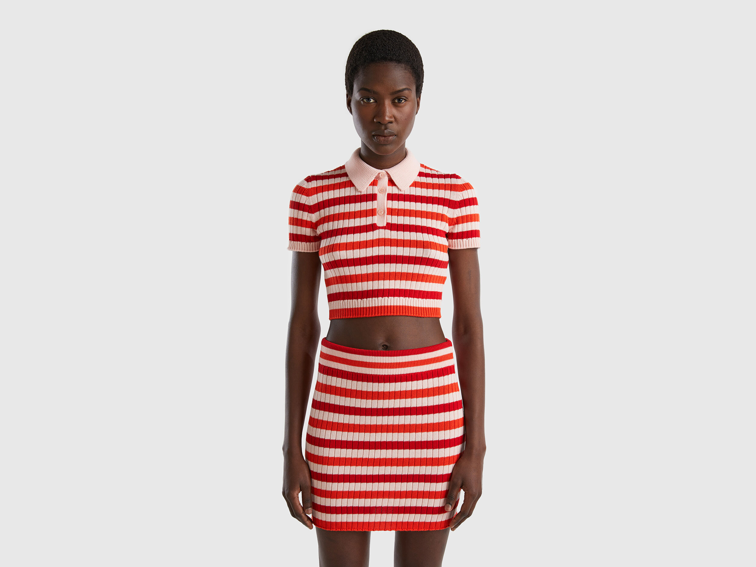 Cropped 2025 striped polo