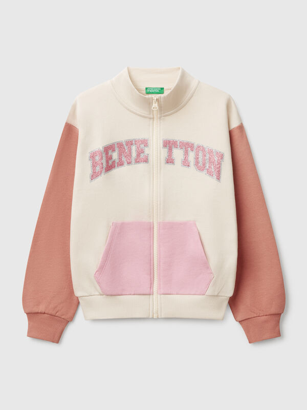Sudadera con cremallera y cuello alto Niña