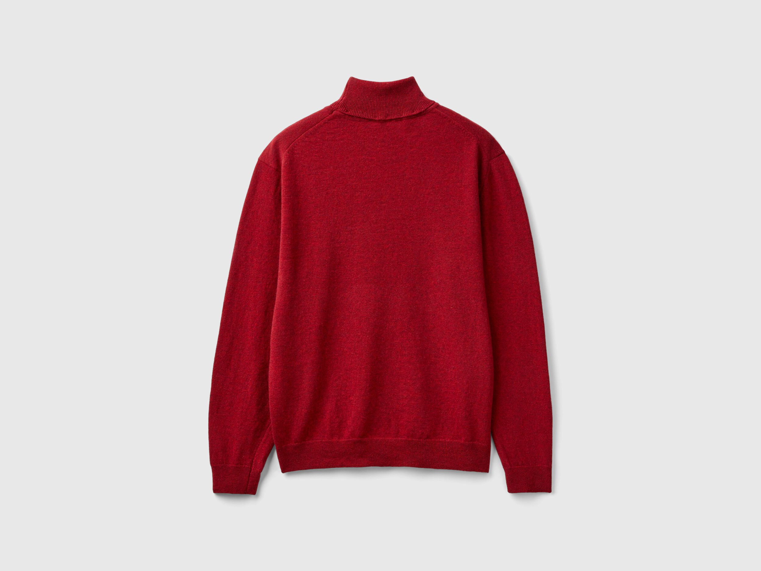 Marl red turtleneck in pure Merino wool Red Benetton