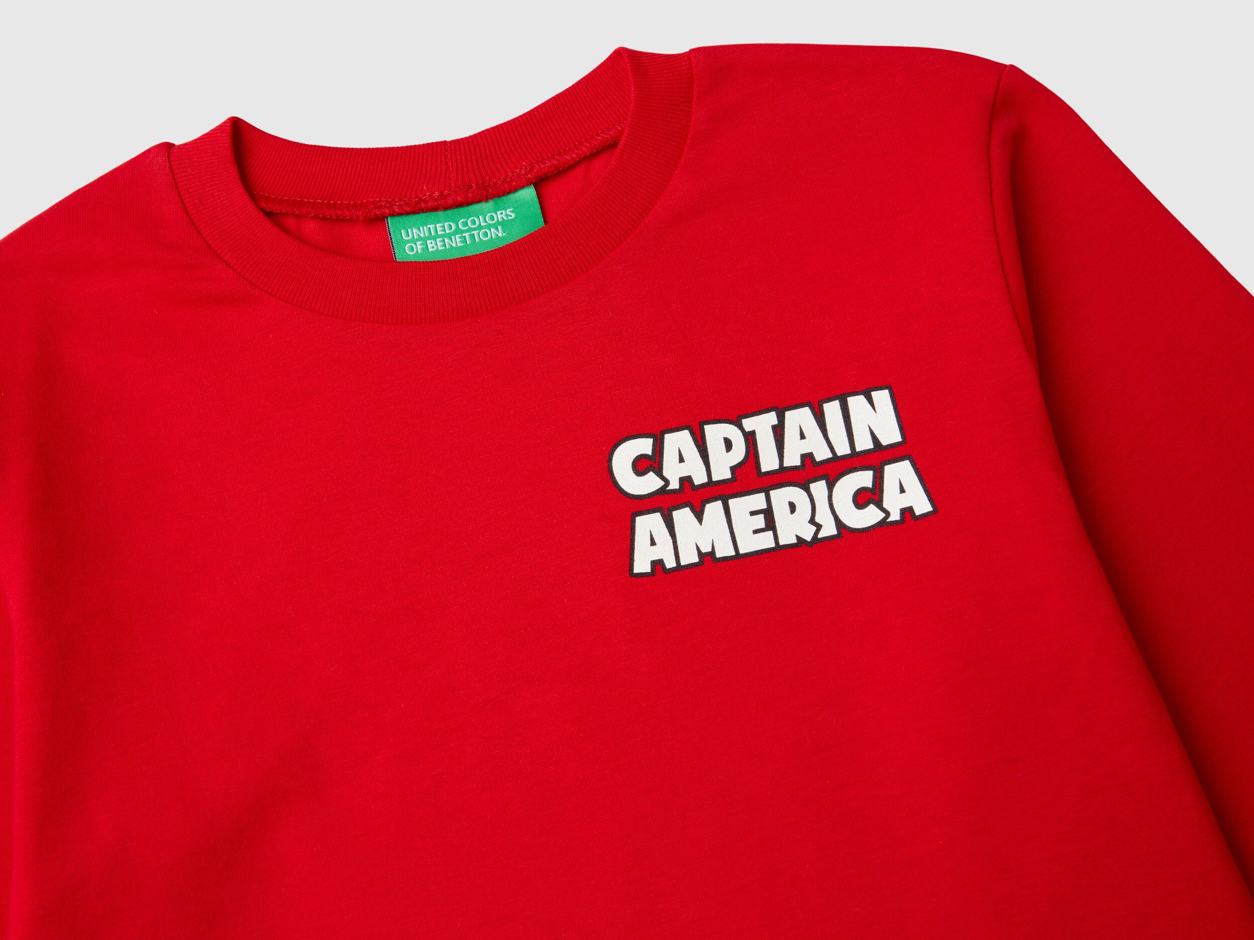 Red Marvel Captain America t shirt Red Benetton