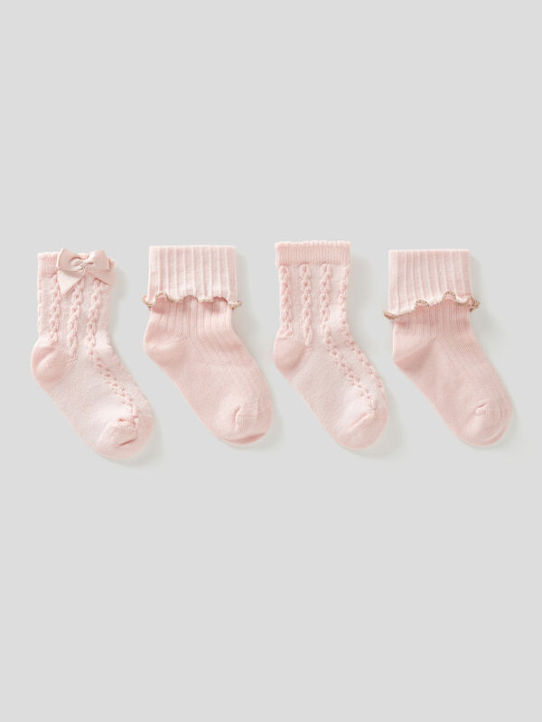 Dos pares de calcetines de algodón elástico Recién nacidos