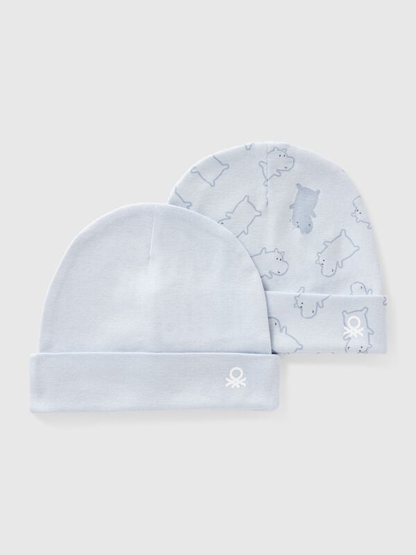 Two hats in cotton New Born (0-18 months)