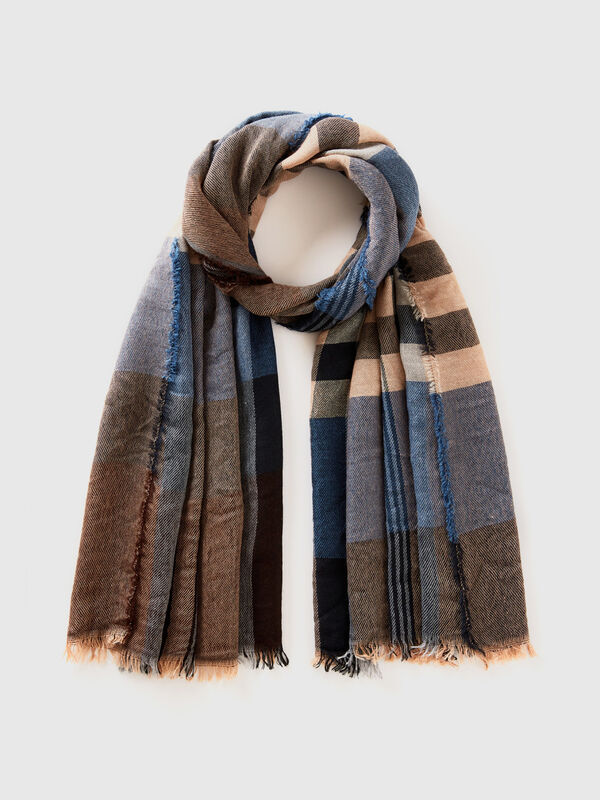 Tartan scarf in wool blend Men
