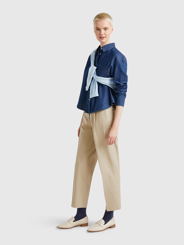 Pantalón de algodón elástico Mujer