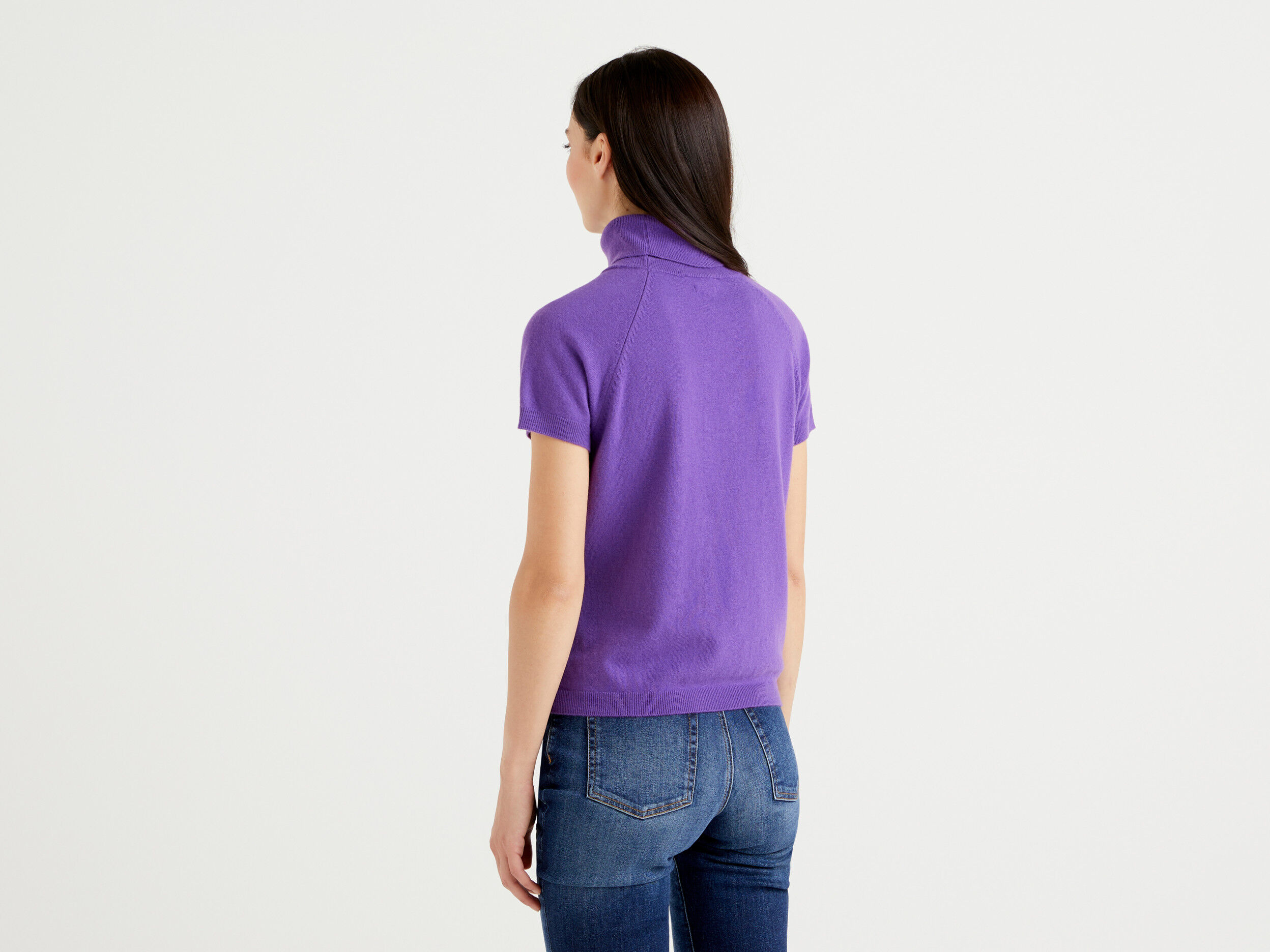 Purple turtleneck short deals sleeve