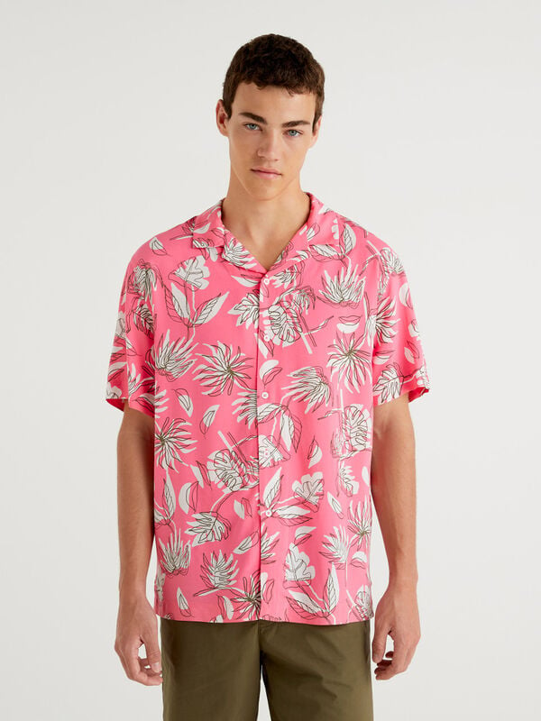 Camisa de manga corta hawaiana Hombre