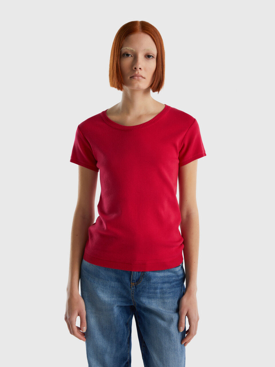 Women's short sleeve red sweater new arrivals