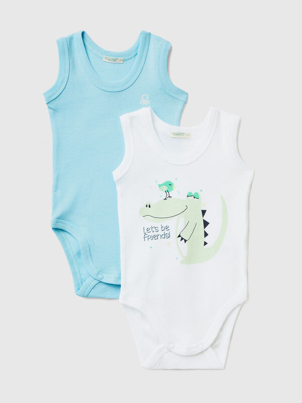 Two bodysuits in organic cotton with print New Born (0-18 months)