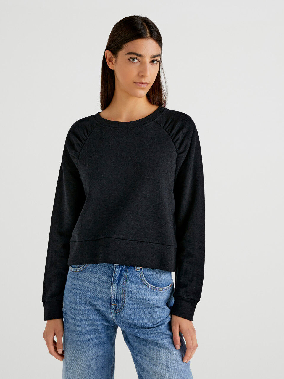 Hoodless sweatshirt womens best sale