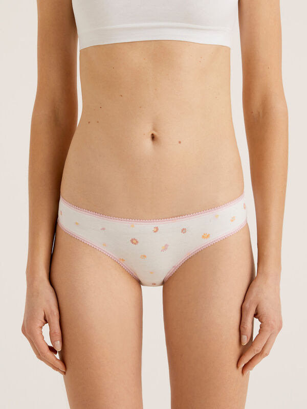 Patterned underwear in organic stretch cotton Women