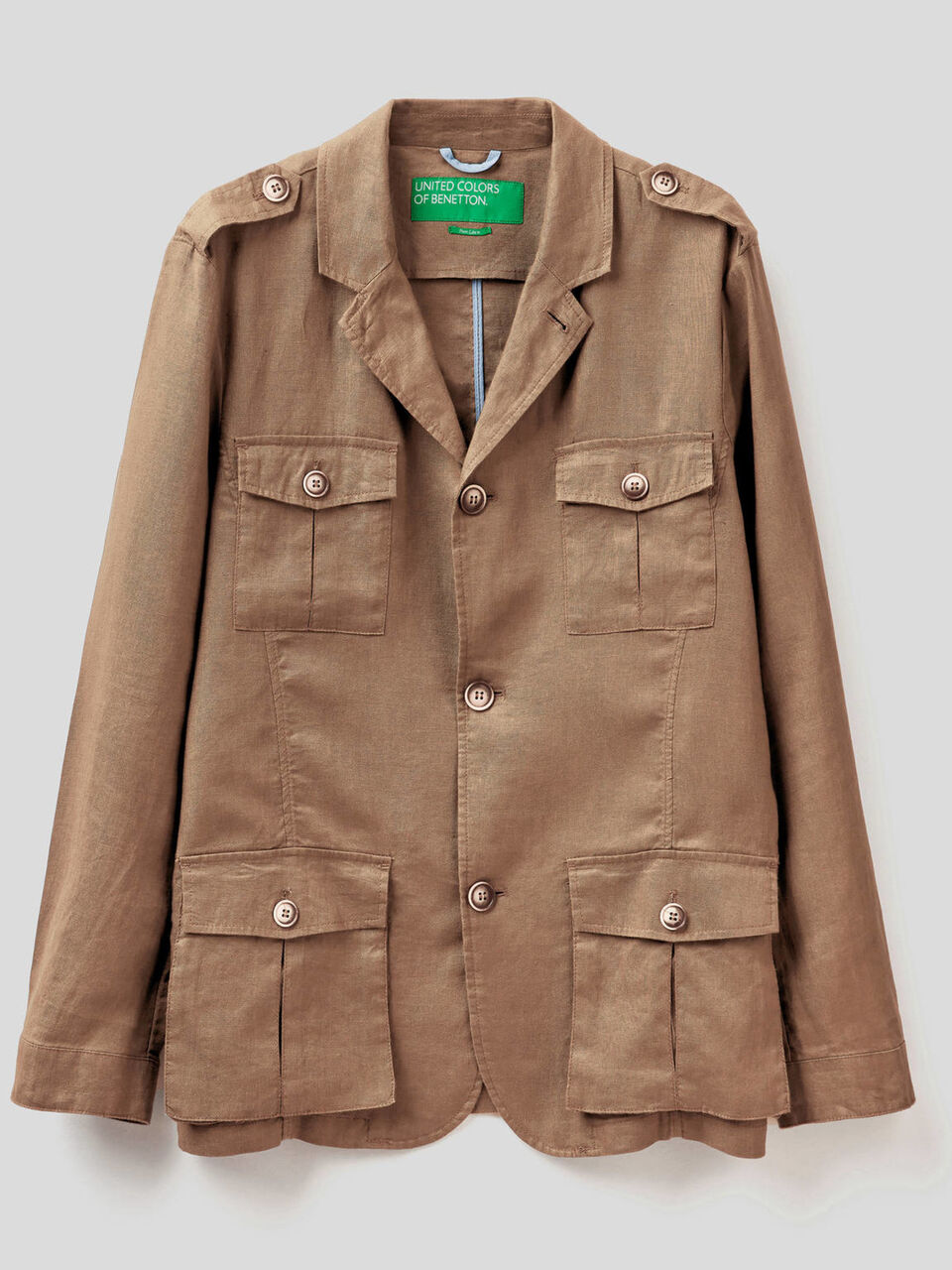 Chaqueta de 100% lino con bolsillos image number 1