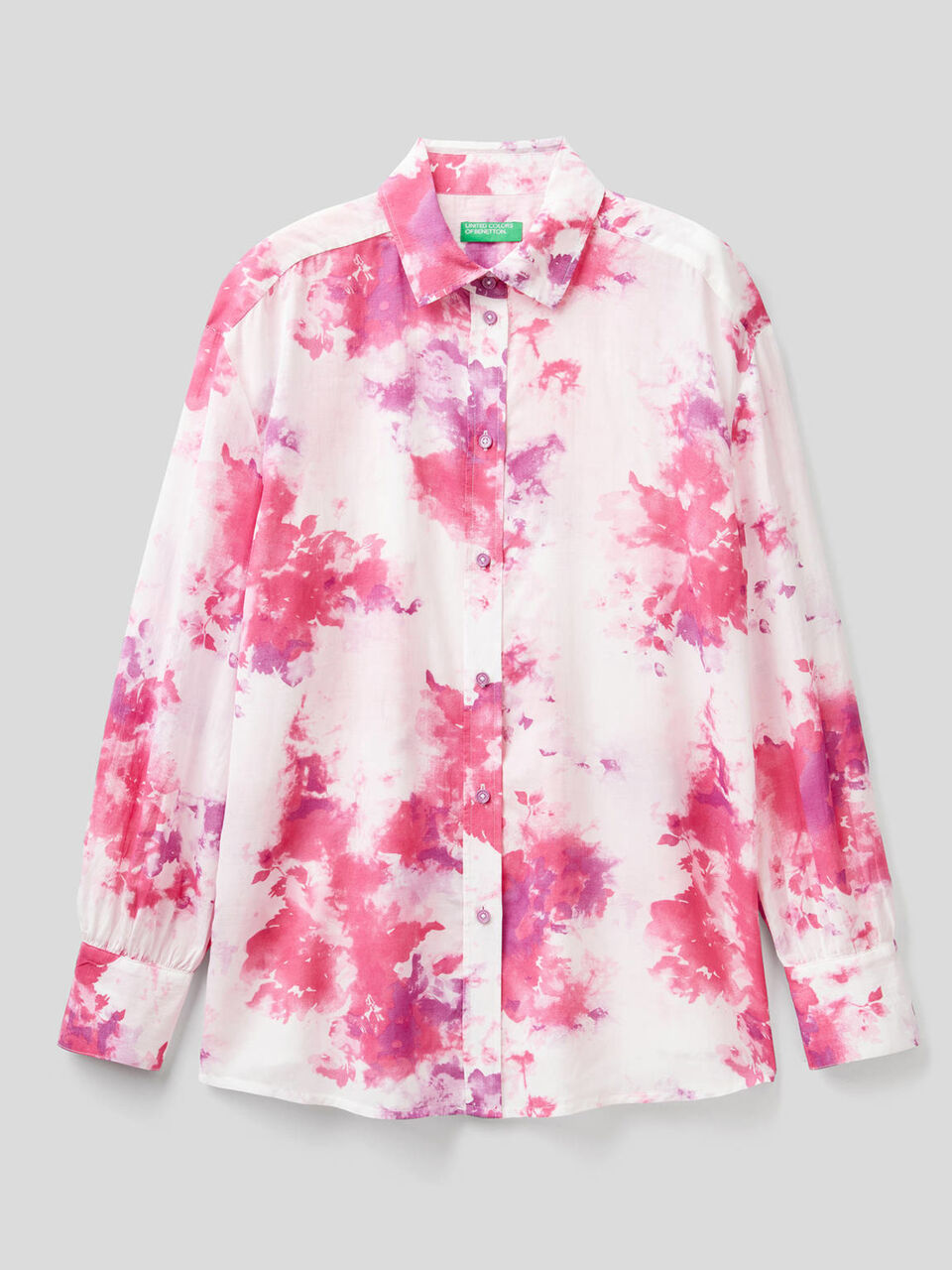 Camisa fluida con efecto tie-dye image number 1