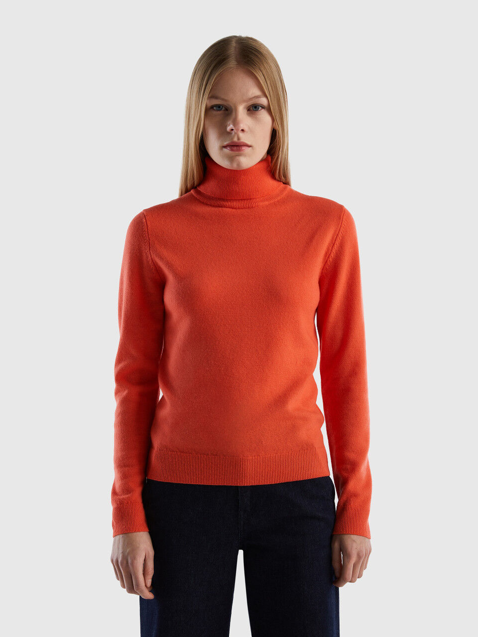Women s High Collar Merino Wool Sweaters Women 2024 Benetton