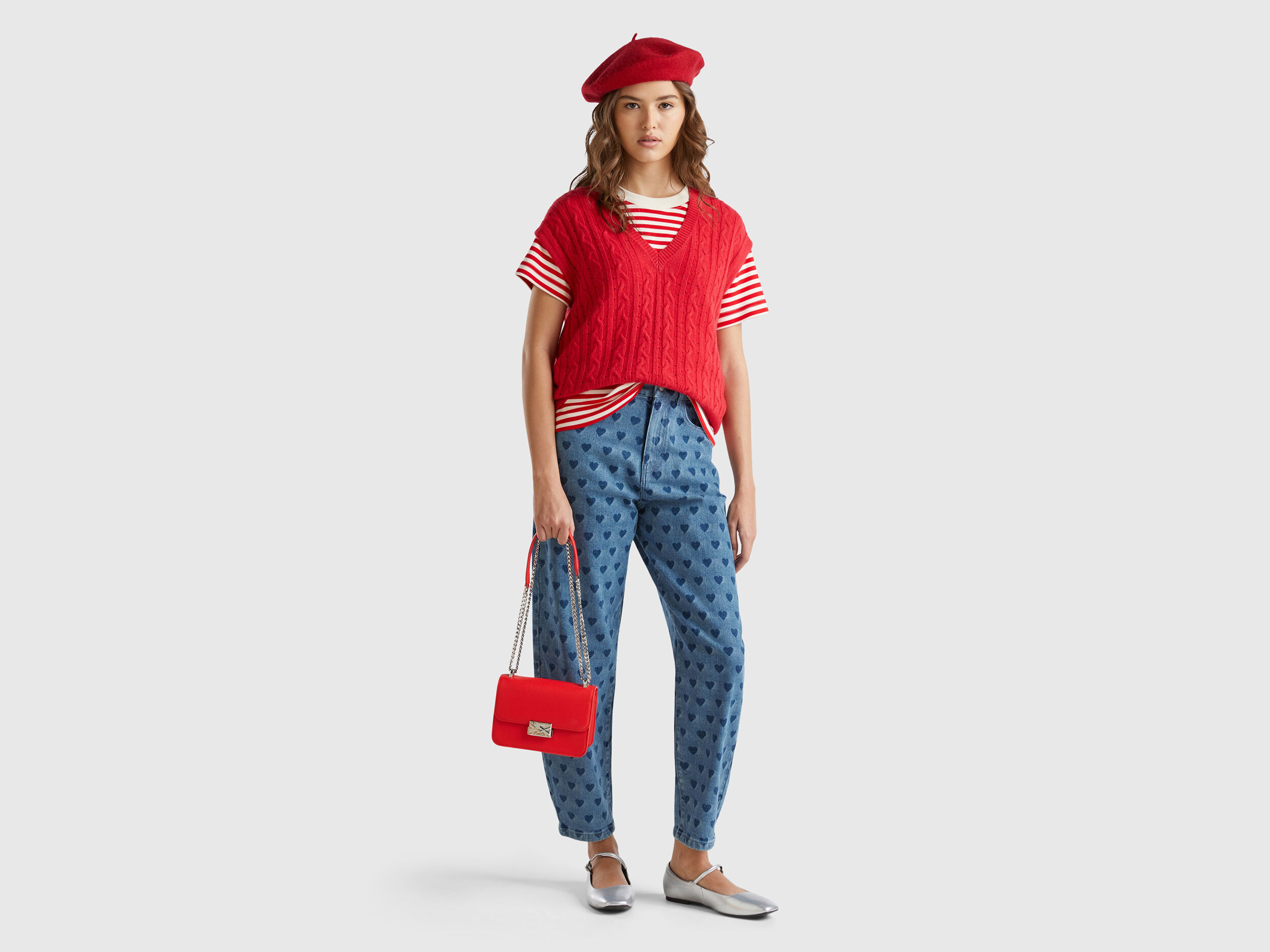 jeans with hearts - Light Blue | Benetton