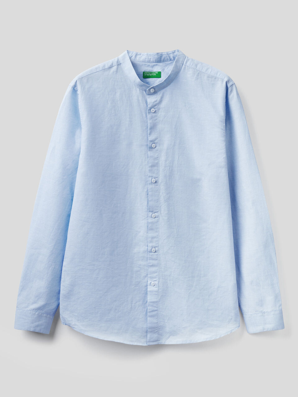 Camisa slim fit de cuello mao image number 1