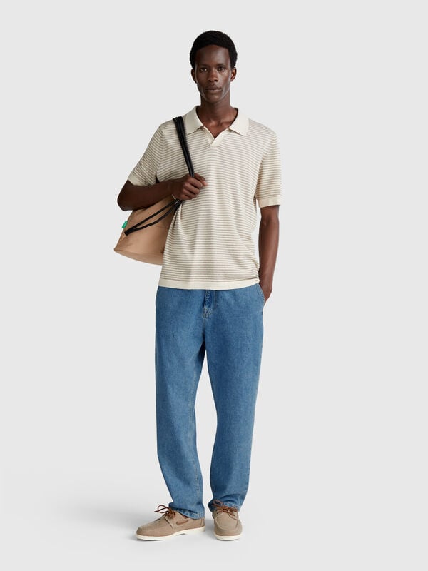 Regular fit denim chinos Men