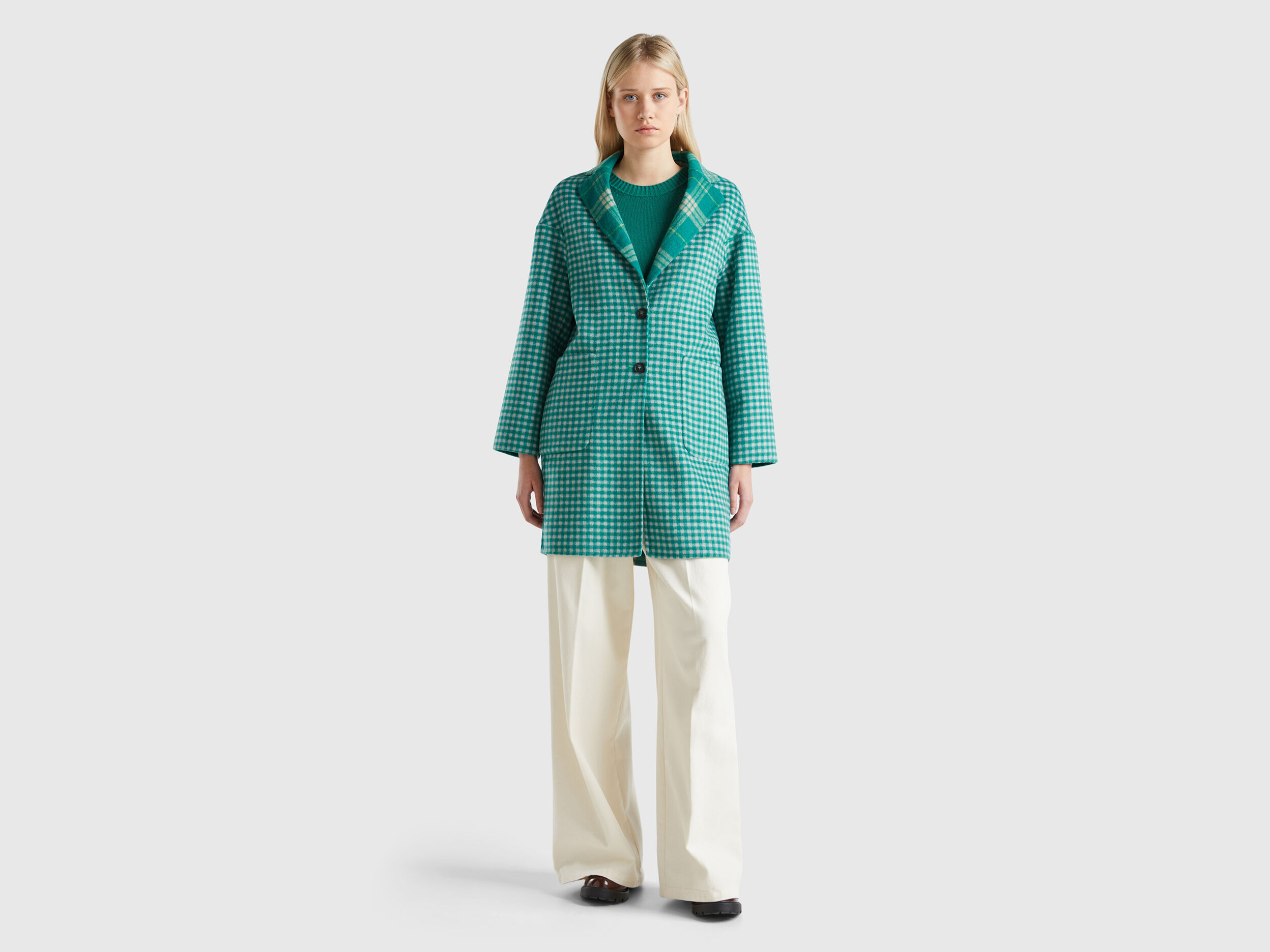 Benetton green coat new arrivals